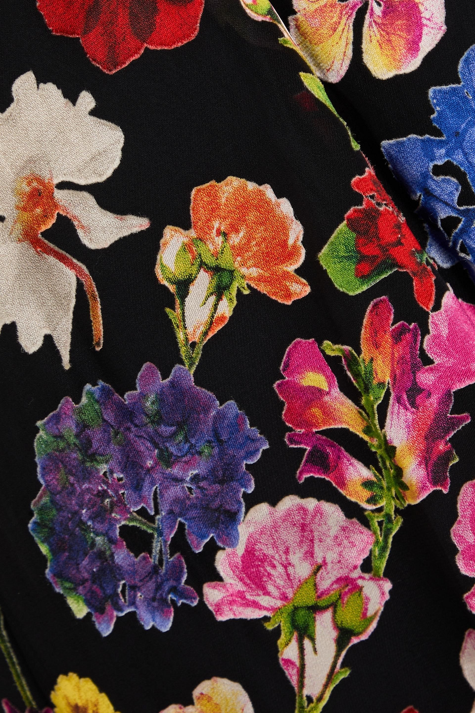 Alice And Olivia Maris Gathered Floral-print Jacquard Top In Multicolor