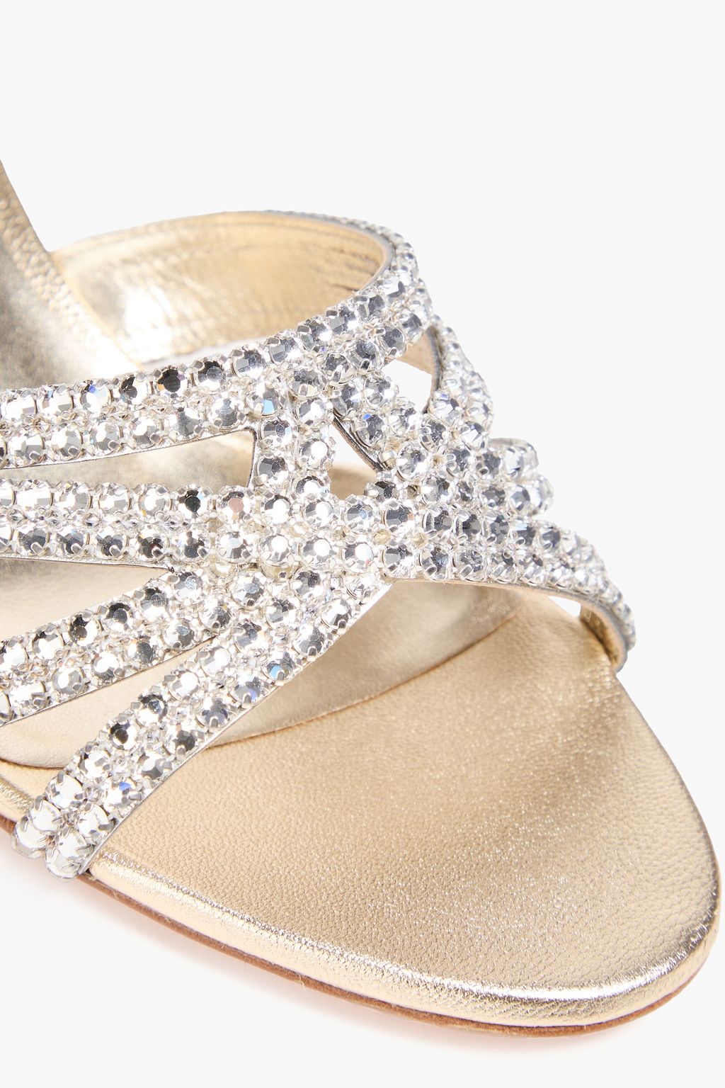 GINA Gabriella crystal-embellished leather mules