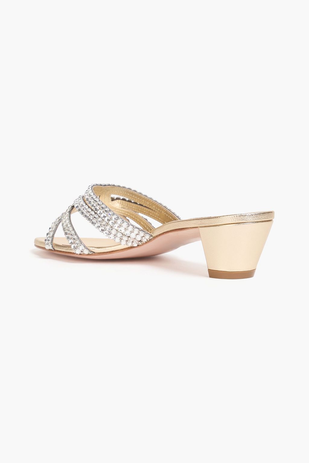 GINA Gabriella crystal-embellished leather mules