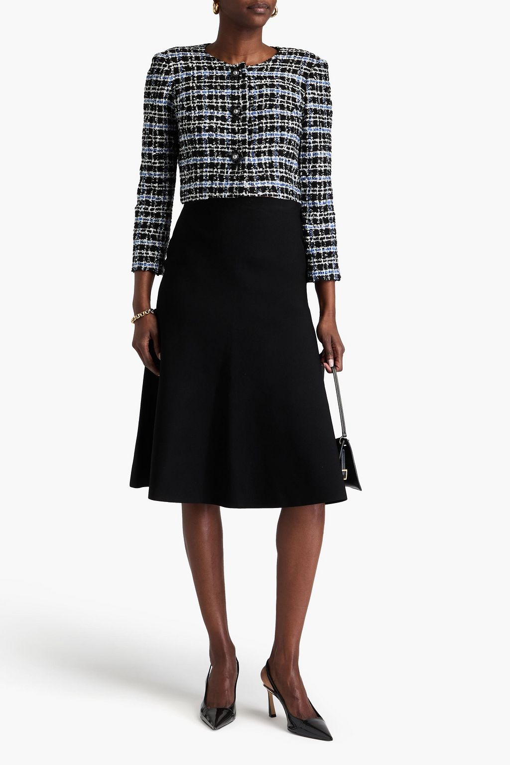 CAROLINA HERRERA Cropped sequin-embellished tweed jacket