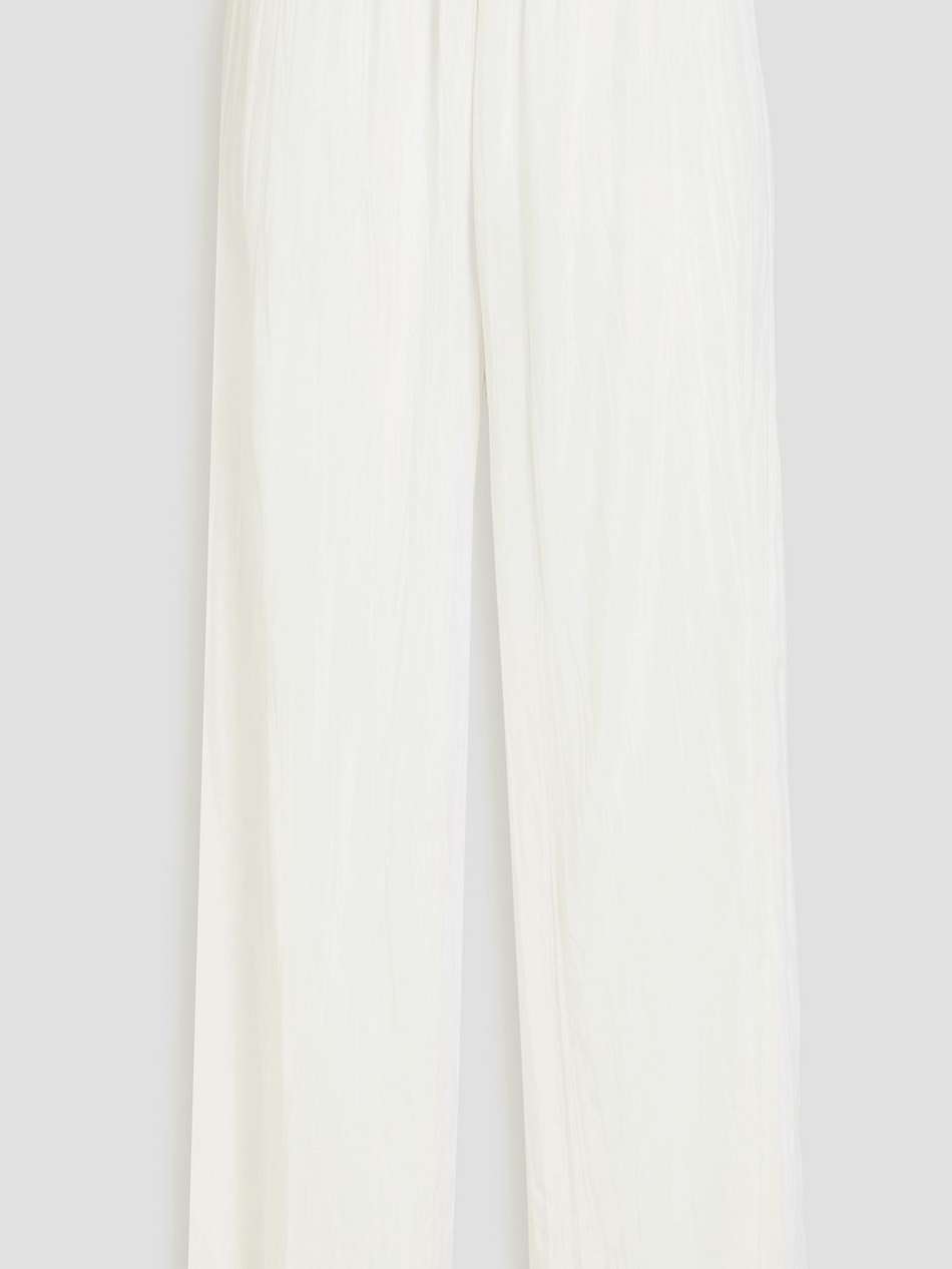 the milly crinkled crepe de chine wide-leg pants