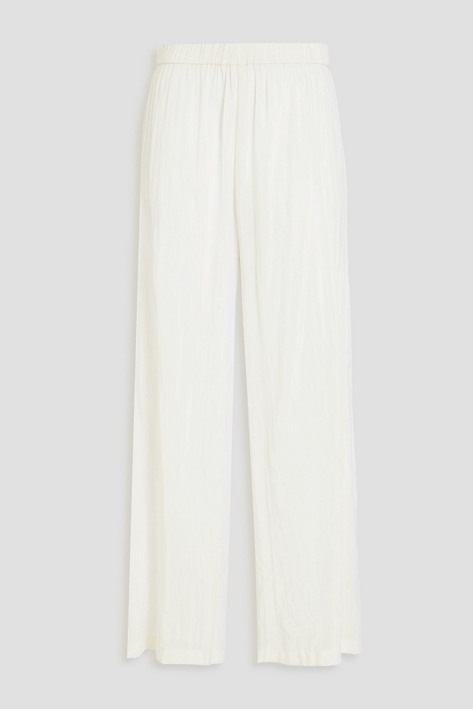 The Milly crinkled crepe de chine wide-leg pants