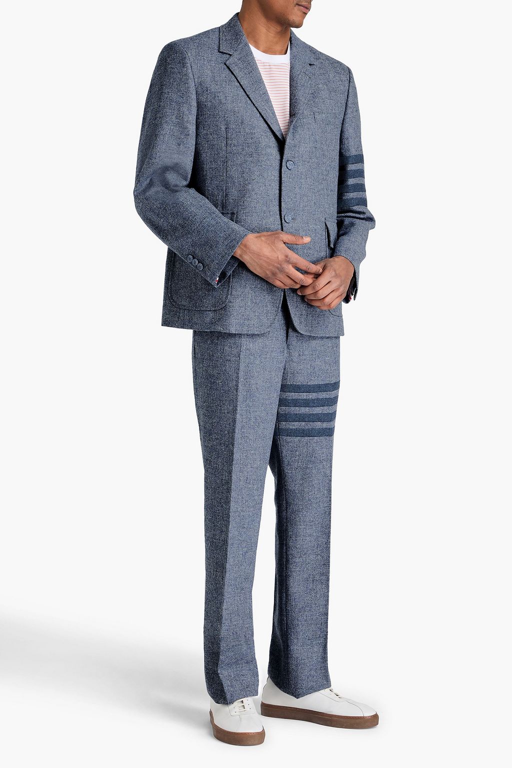 THOM BROWNE Anzugjacke aus Woll-Tweed mit Streifen