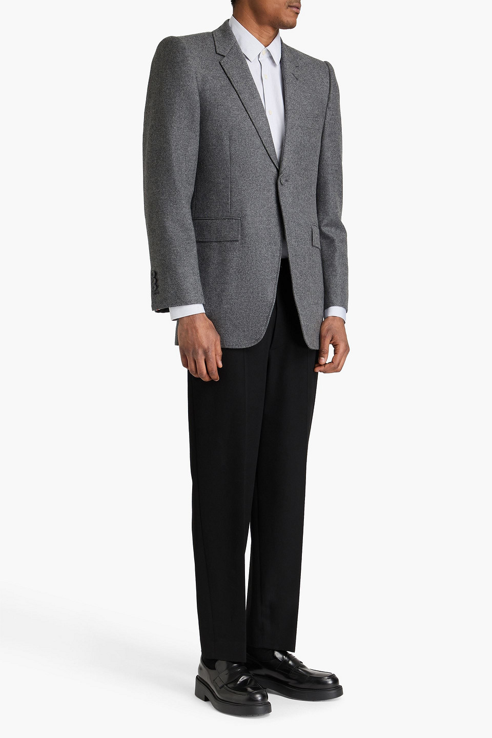 Thom Browne Wool-flannel Blazer In Gray