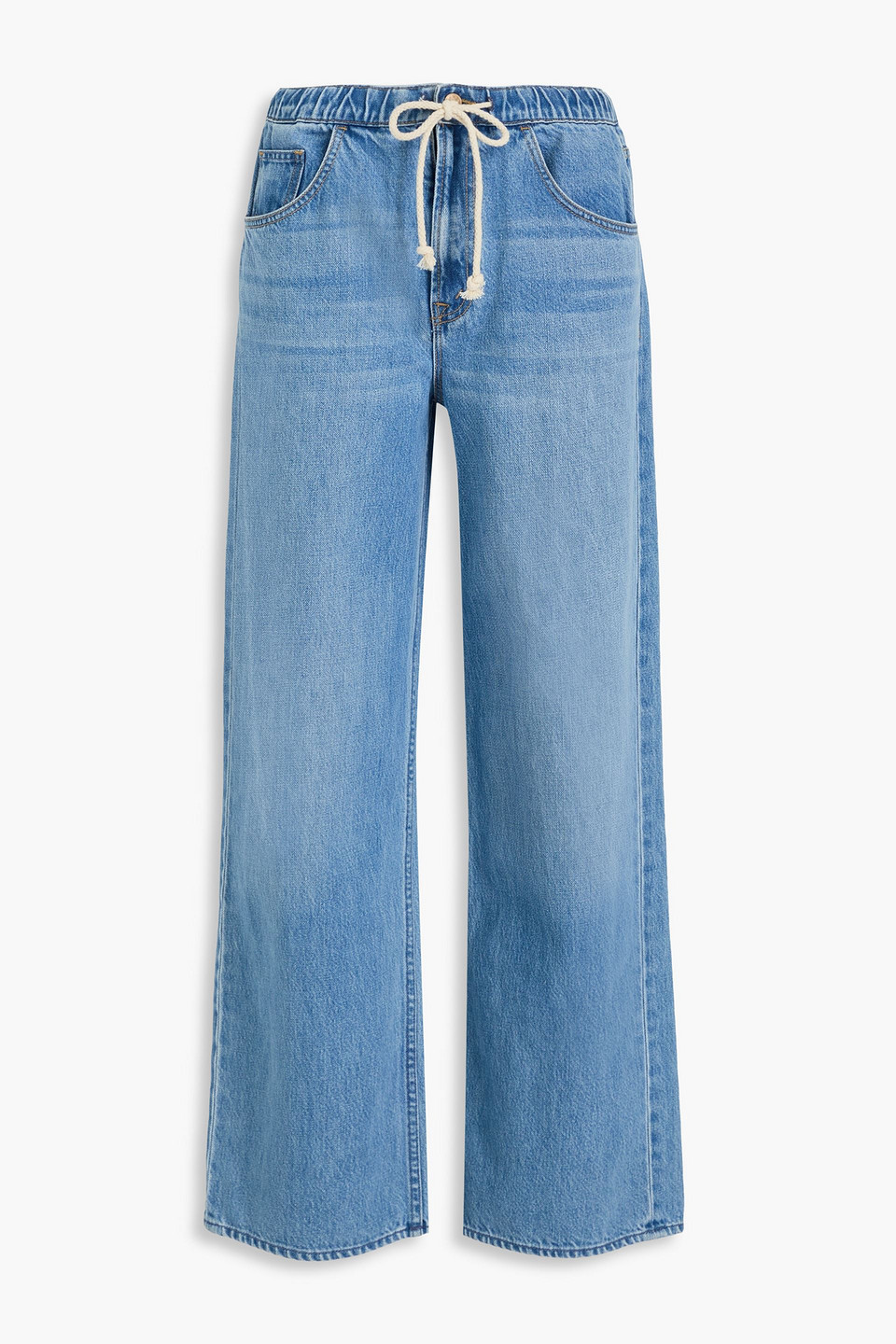 Mother Nothing Else Like It High-rise Wide-leg Jeans In Mid Denim