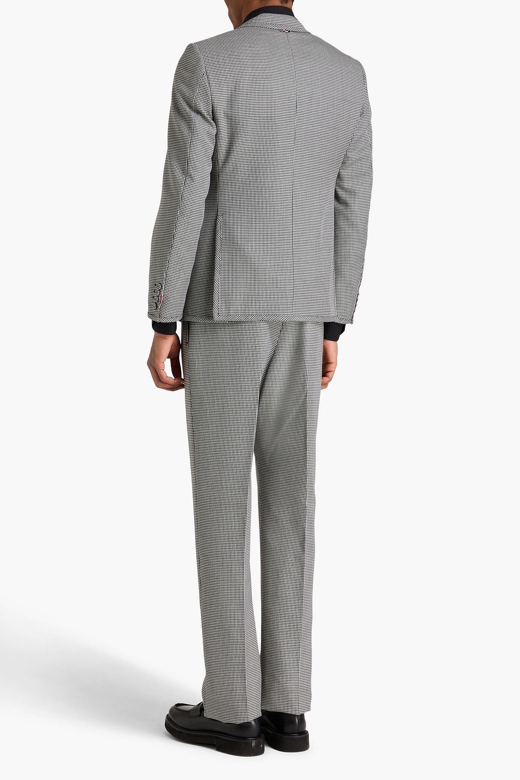 THOM BROWNE بليزر مصنوع من الصوف والتويد ومزين بنقشة هاوندز توث