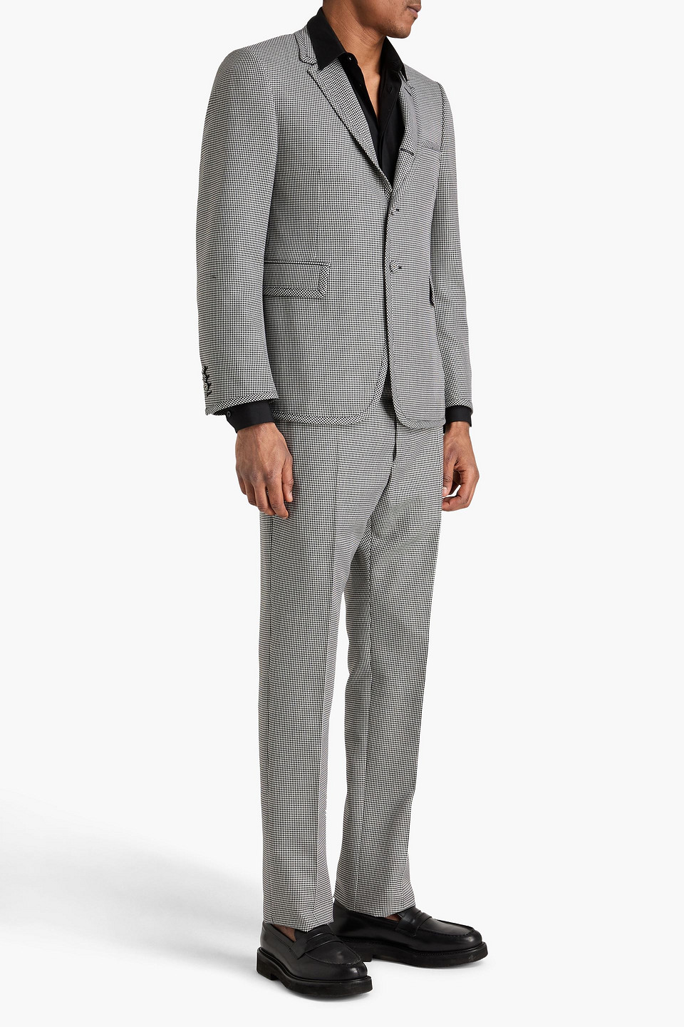  Thom Browne - Houndstooth Wool-tweed Blazer - Black - 2 