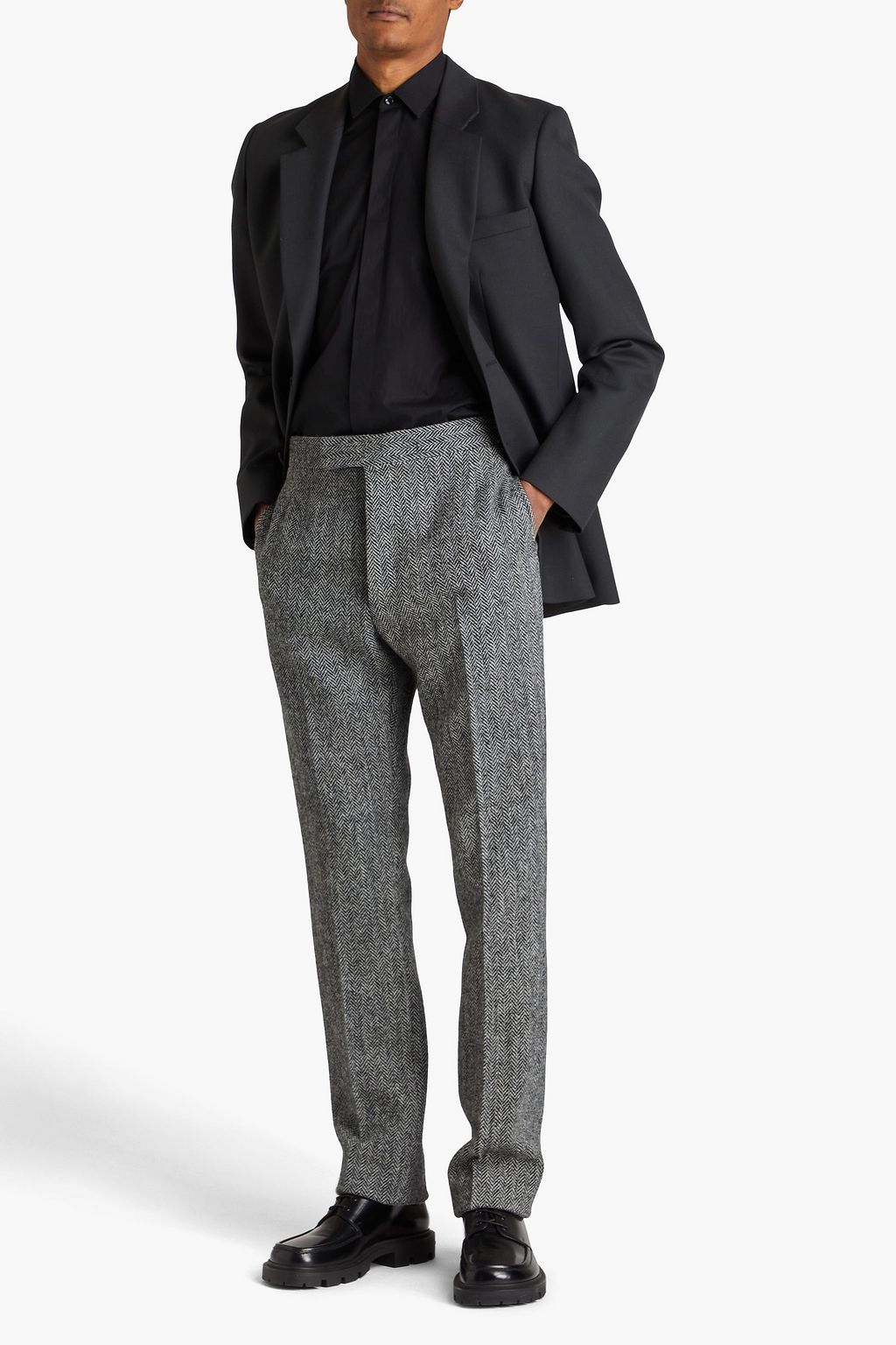 THOM BROWNE Herringbone wool-tweed pants