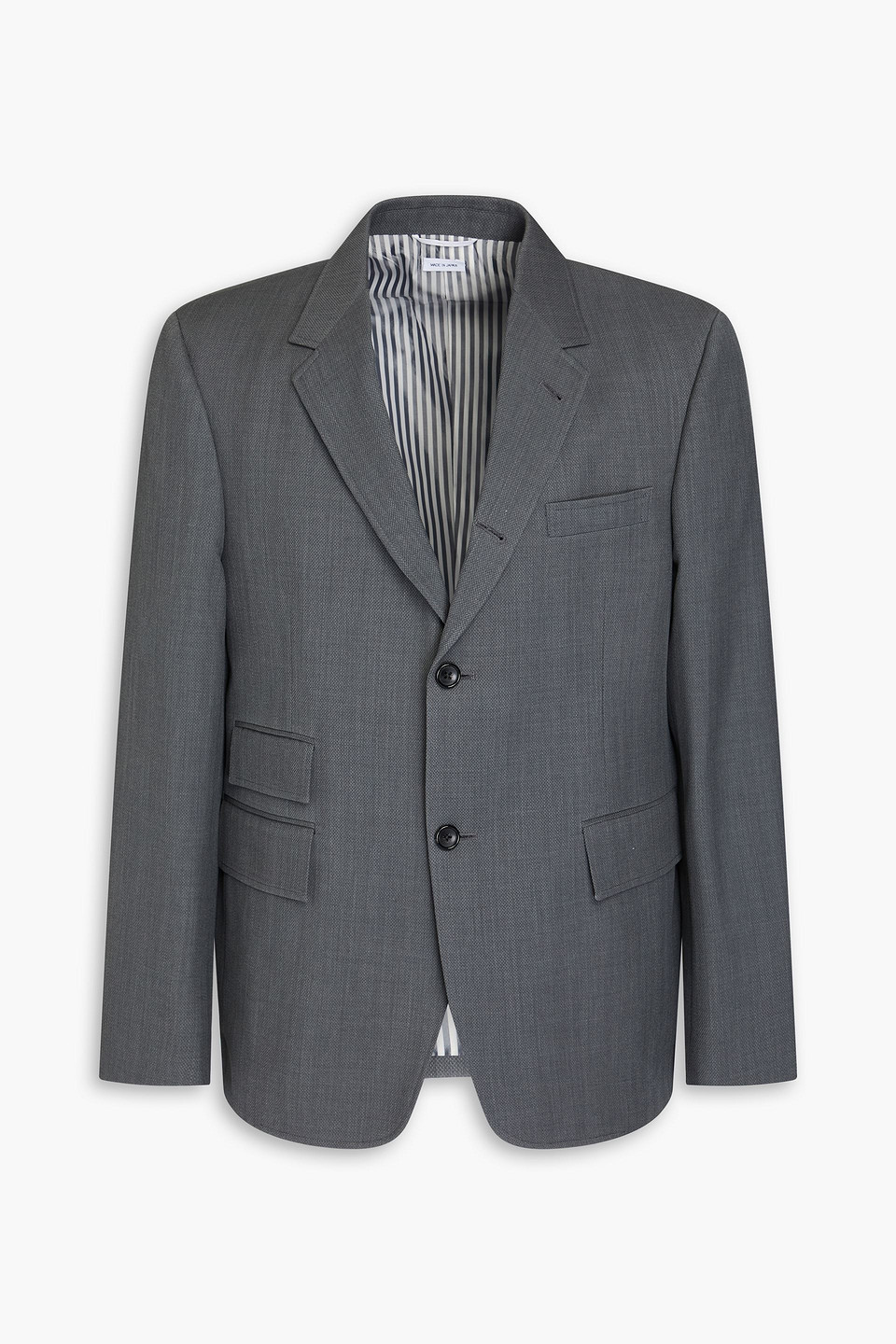 Thom Browne Wool-piqué Blazer In Gray