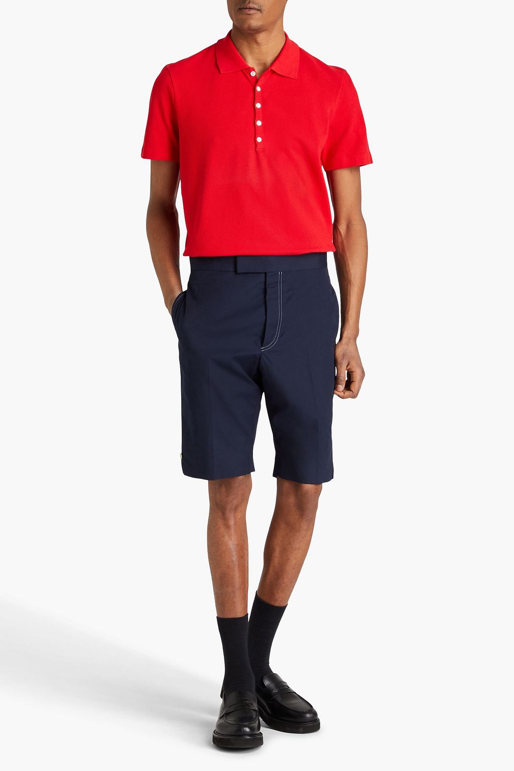 THOM BROWNE شورت مصنوع من التويد