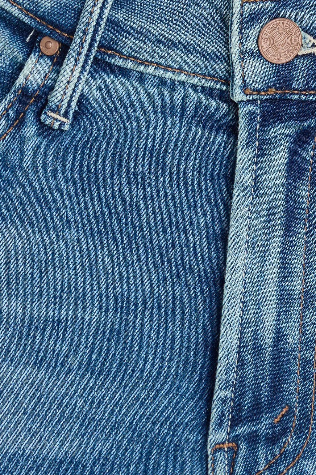 MOTHER The Insider cropped faded high-rise bootcut jeans