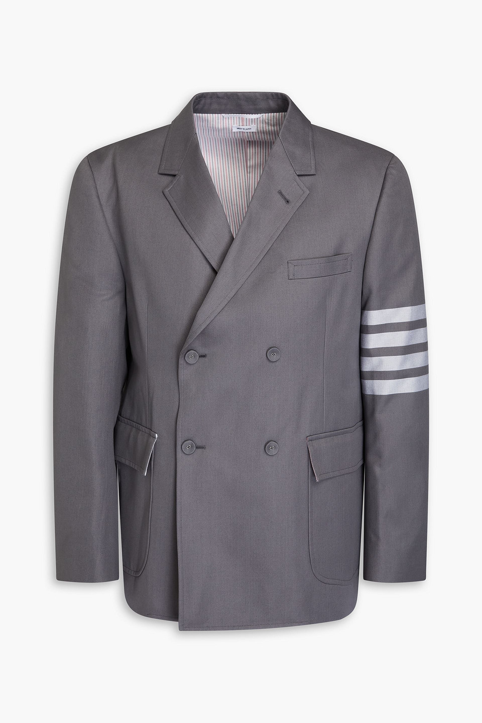 Thom Browne Striped Cotton-twill Blazer In Grey