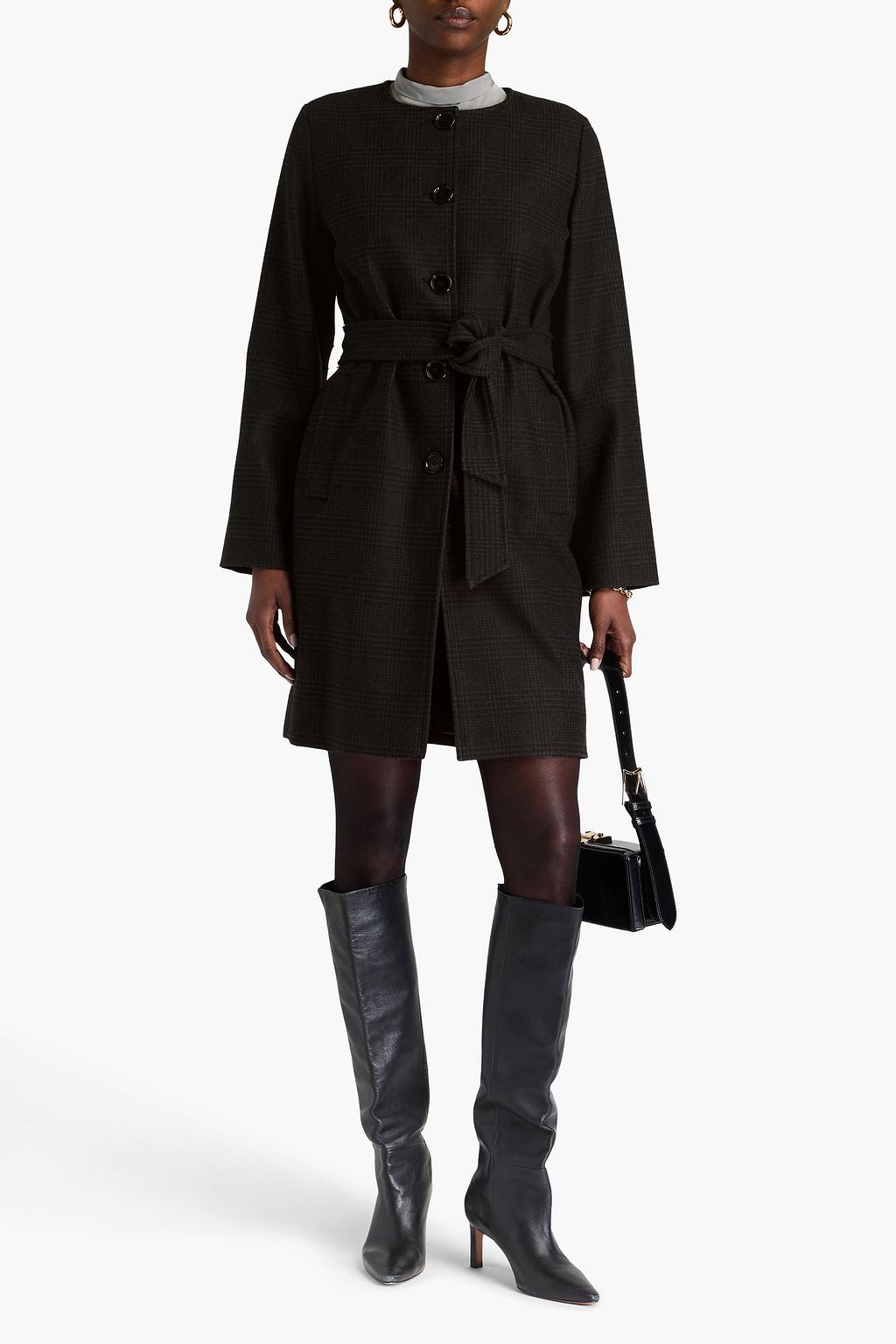 DOLCE&GABBANA Prince of Wales checked wool-blend coat