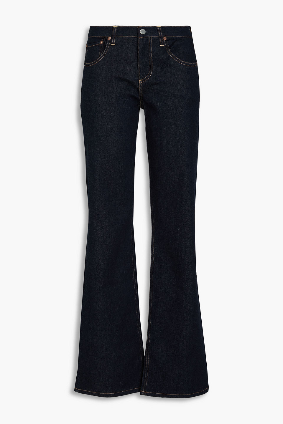 Alice And Olivia Bodie Low-rise Bootcut Jeans In Dark Denim