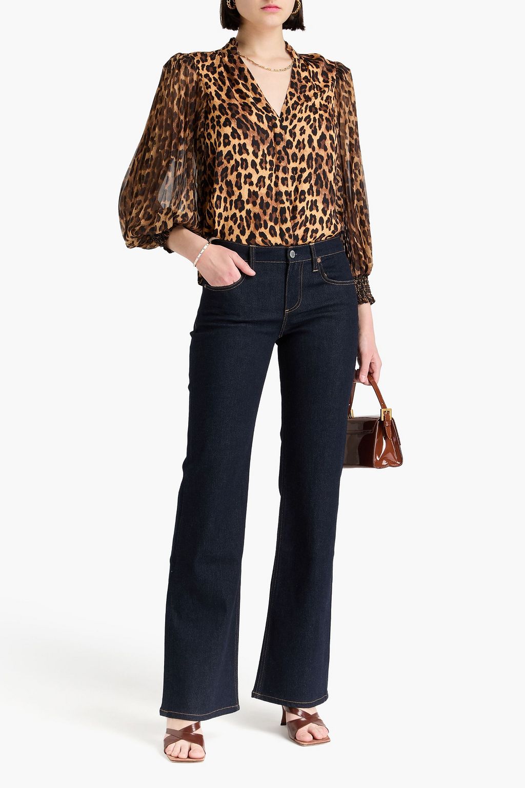 ALICE + OLIVIA JEANS جينز "بودي" منخفض الخصر بقصّة بوت كت