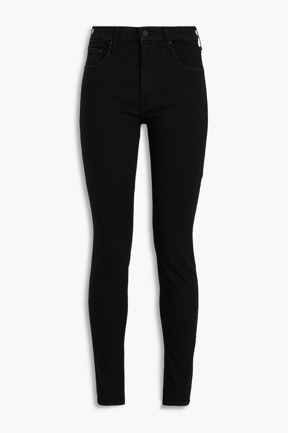 Mother Looker Hoch Sitzende Skinny Jeans In Schwarz