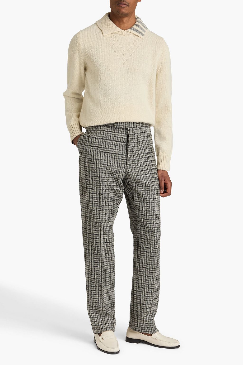 THOM BROWNE Houndstooth wool-tweed pants