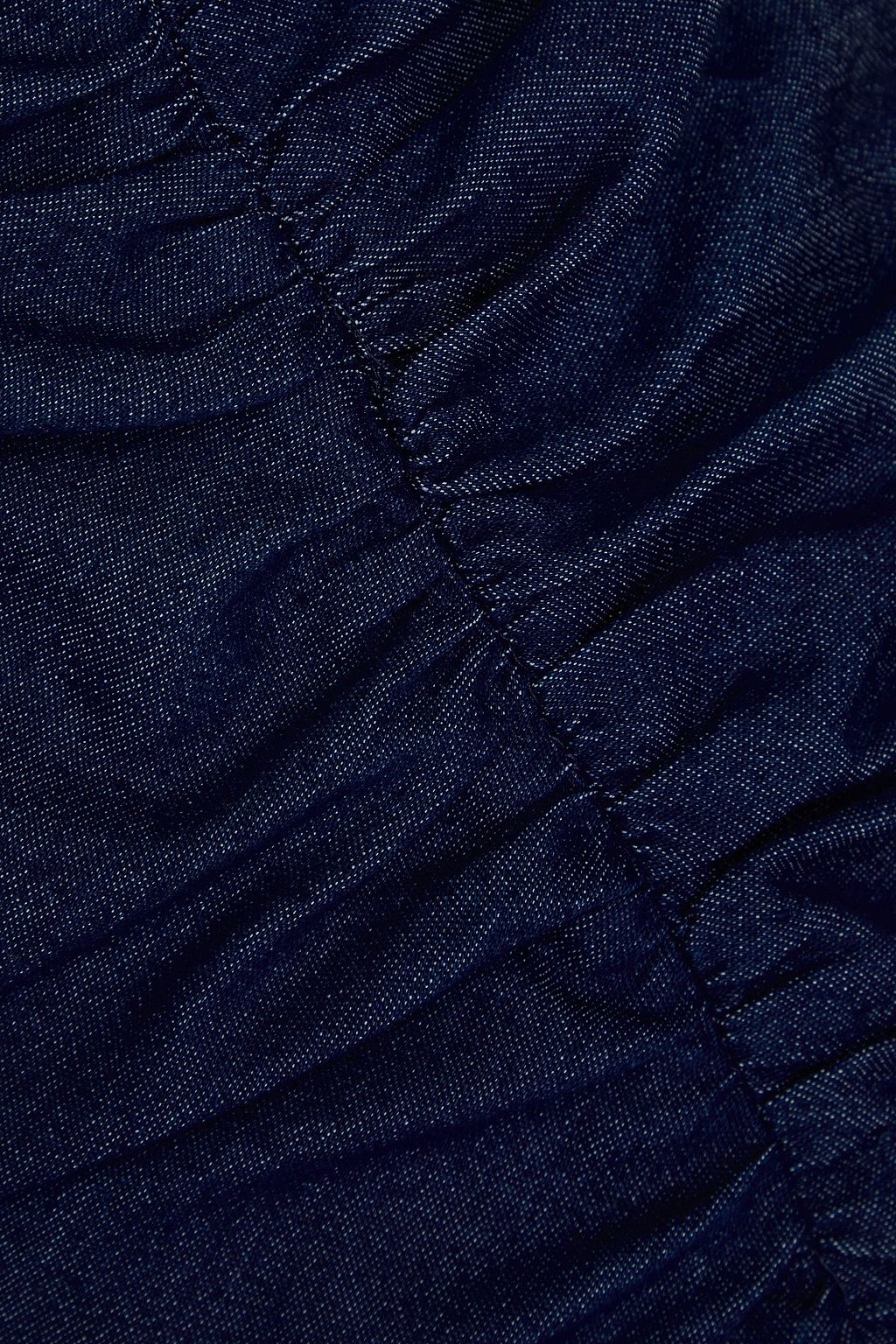 CAROLINA HERRERA デニム ミディペンシルスカート ルーシュ入り