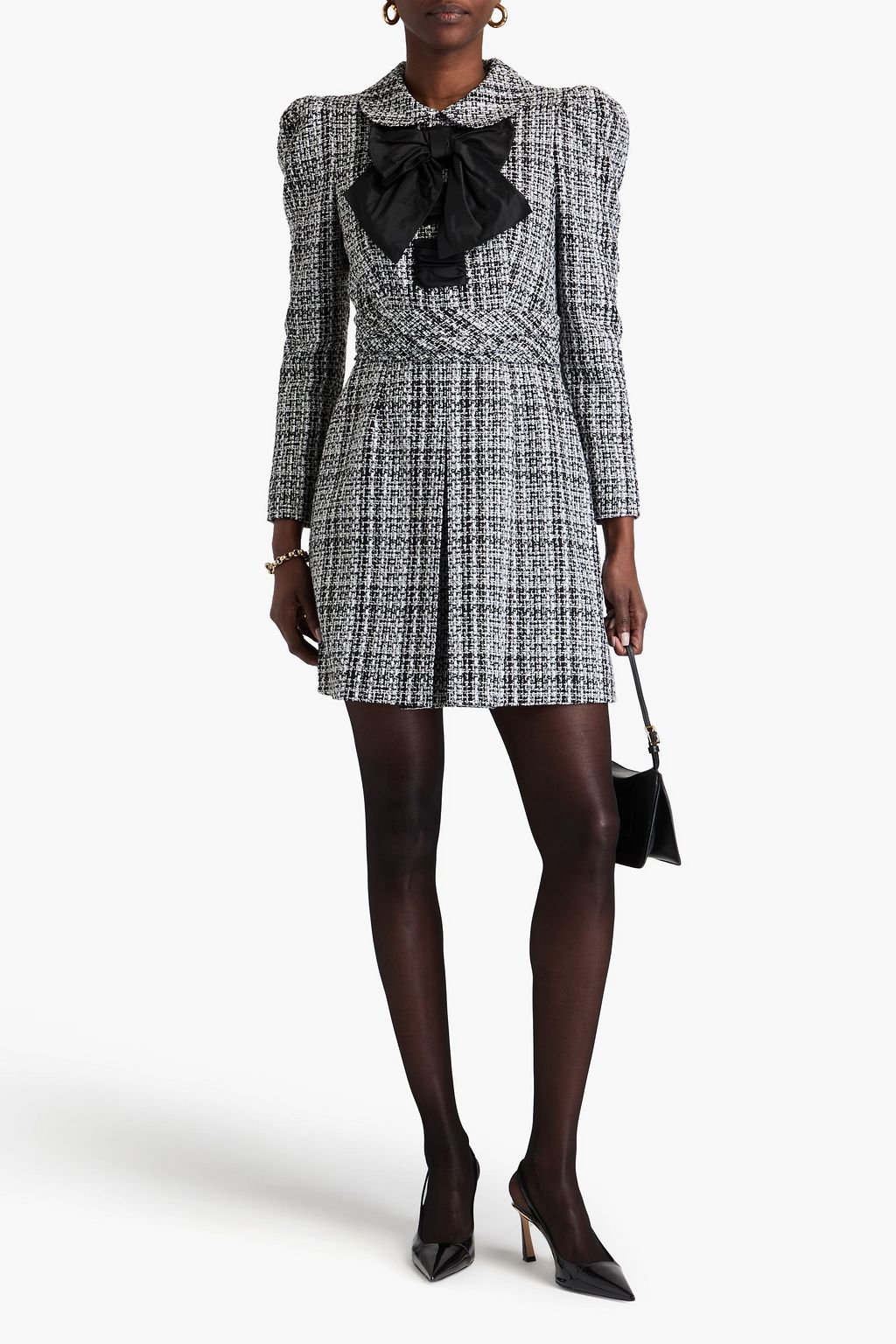 CAROLINA HERRERA Cotton-blend tweed mini dress
