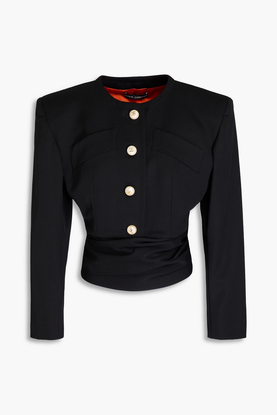 Dolce & Gabbana Jacke Aus Woll-twill In Schwarz