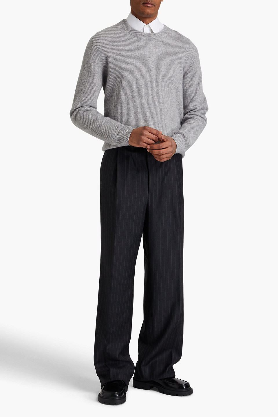 Thom Browne Pinstriped Wool-twill Suit Pants In Dark Gray