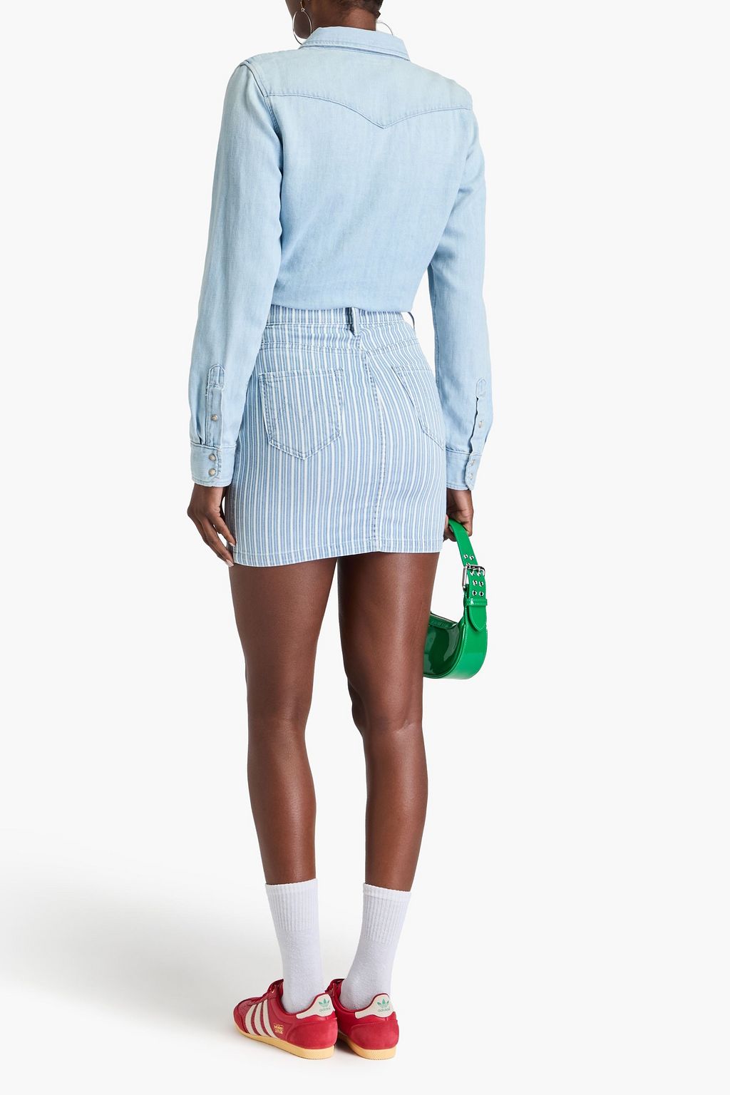 MOTHER The Knotted Exes cropped denim shirt