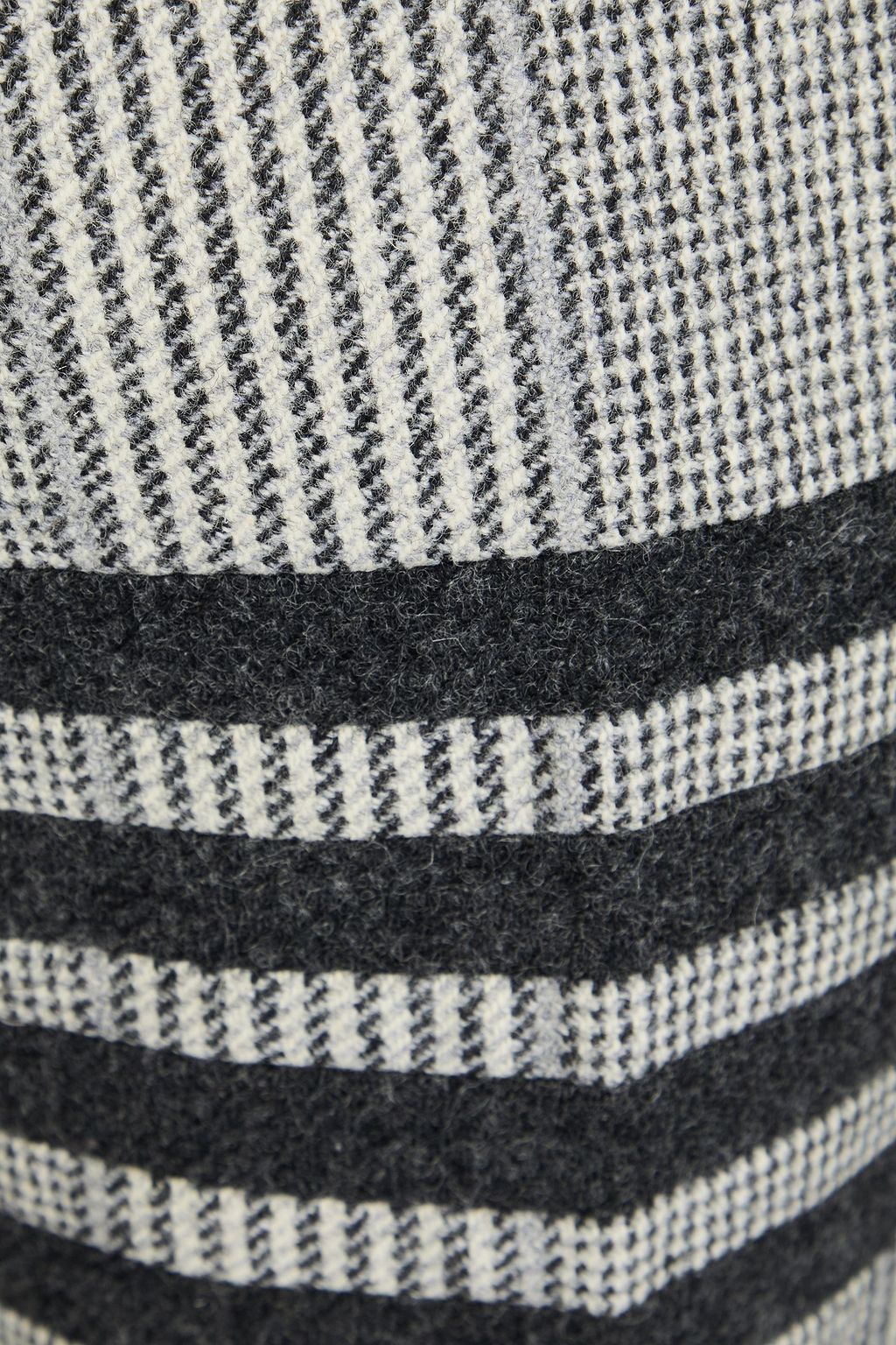 THOM BROWNE Striped Prince of Wales checked wool-tweed pants