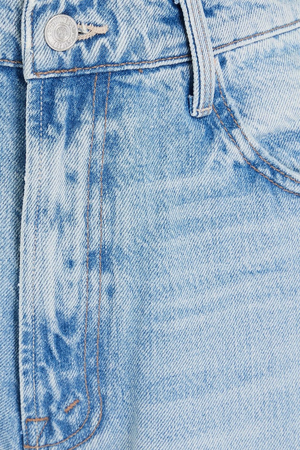 MOTHER جينز "سبينر" بأرجل واسعة وبخصر مرتفع بلون بتأثير معتق