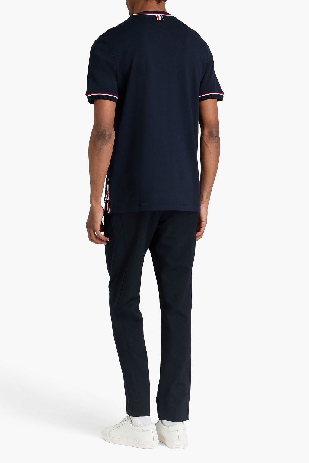 THOM BROWNE Striped cotton-jersey T-shirt