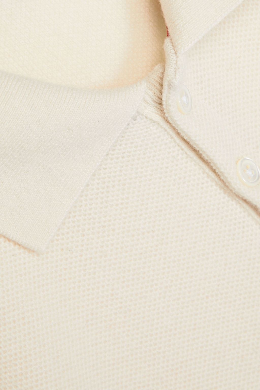 THOM BROWNE Cashmere-piqué polo shirt