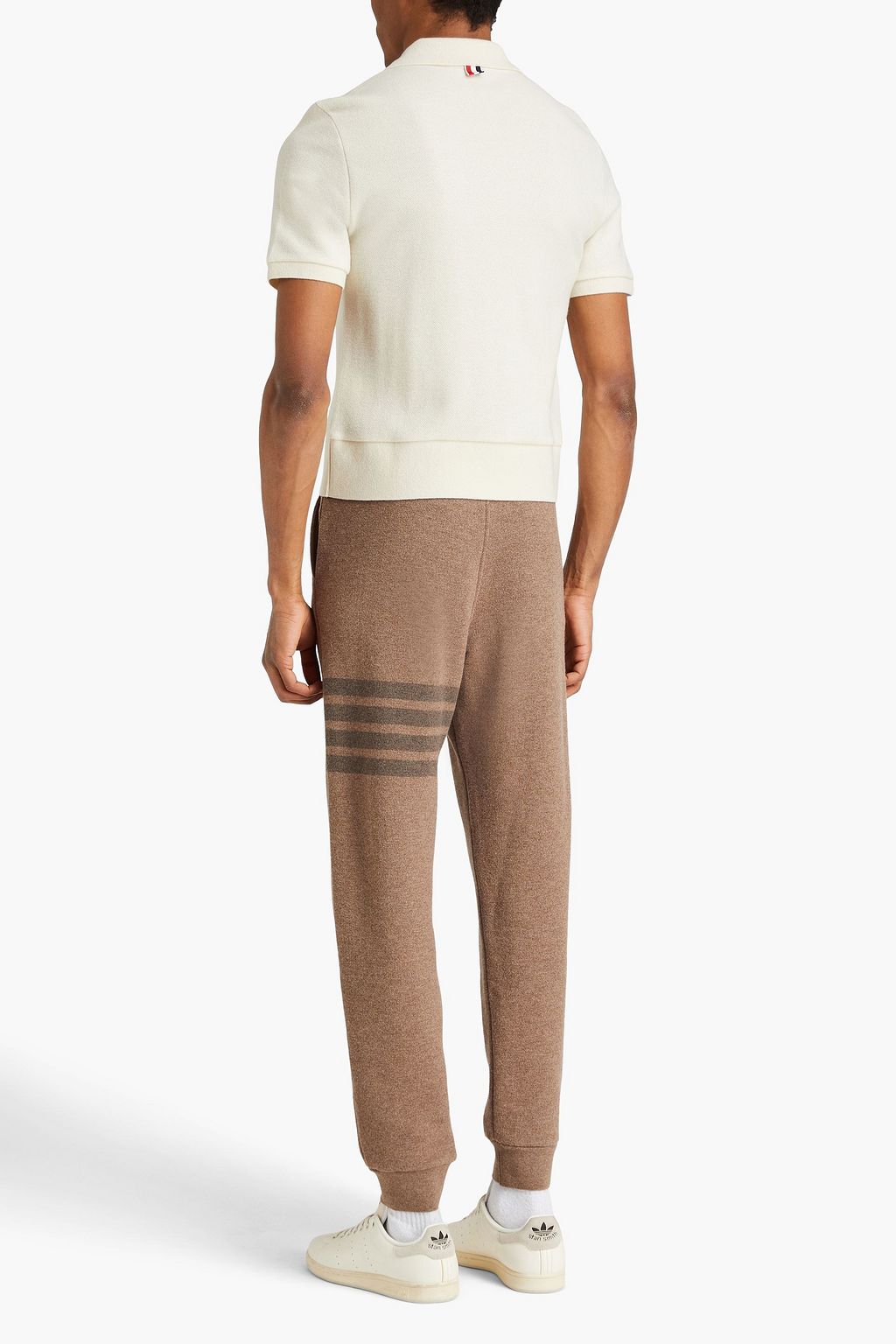 THOM BROWNE Cashmere-piqué polo shirt