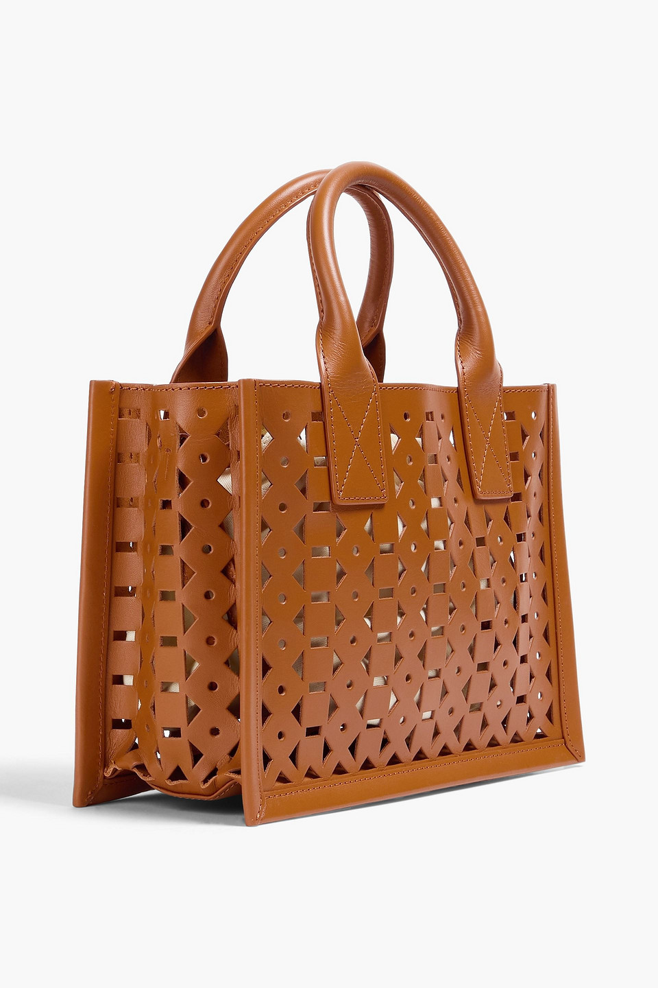 Sandro Tote Bag Aus Lasergeschnittenem Leder In Hellbraun
