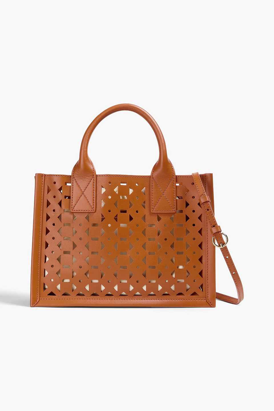 Sandro Tote Bag Aus Lasergeschnittenem Leder In Hellbraun