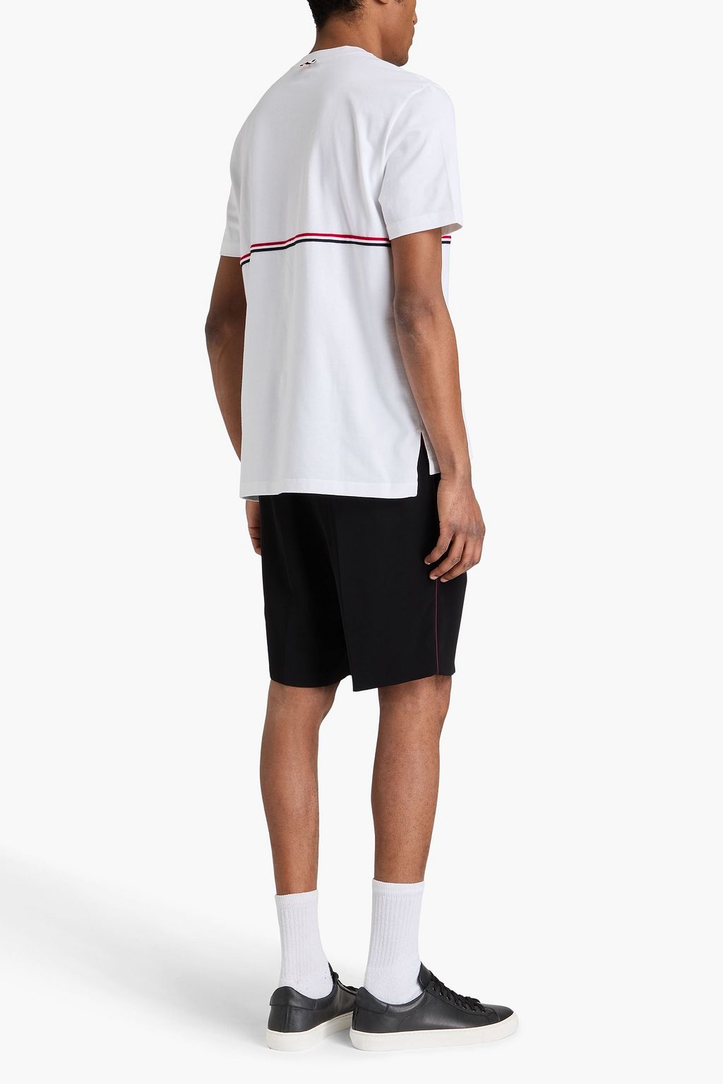 THOM BROWNE Striped cotton-jersey T-shirt