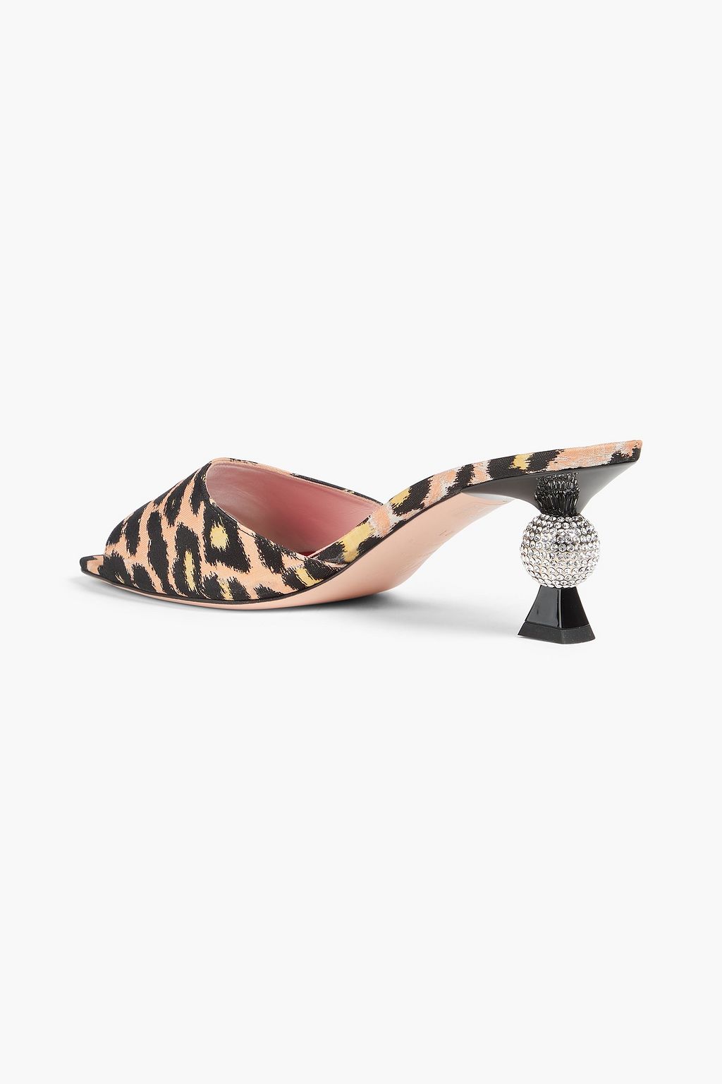 ROGER VIVIER Embellished leopard-print twill mules
