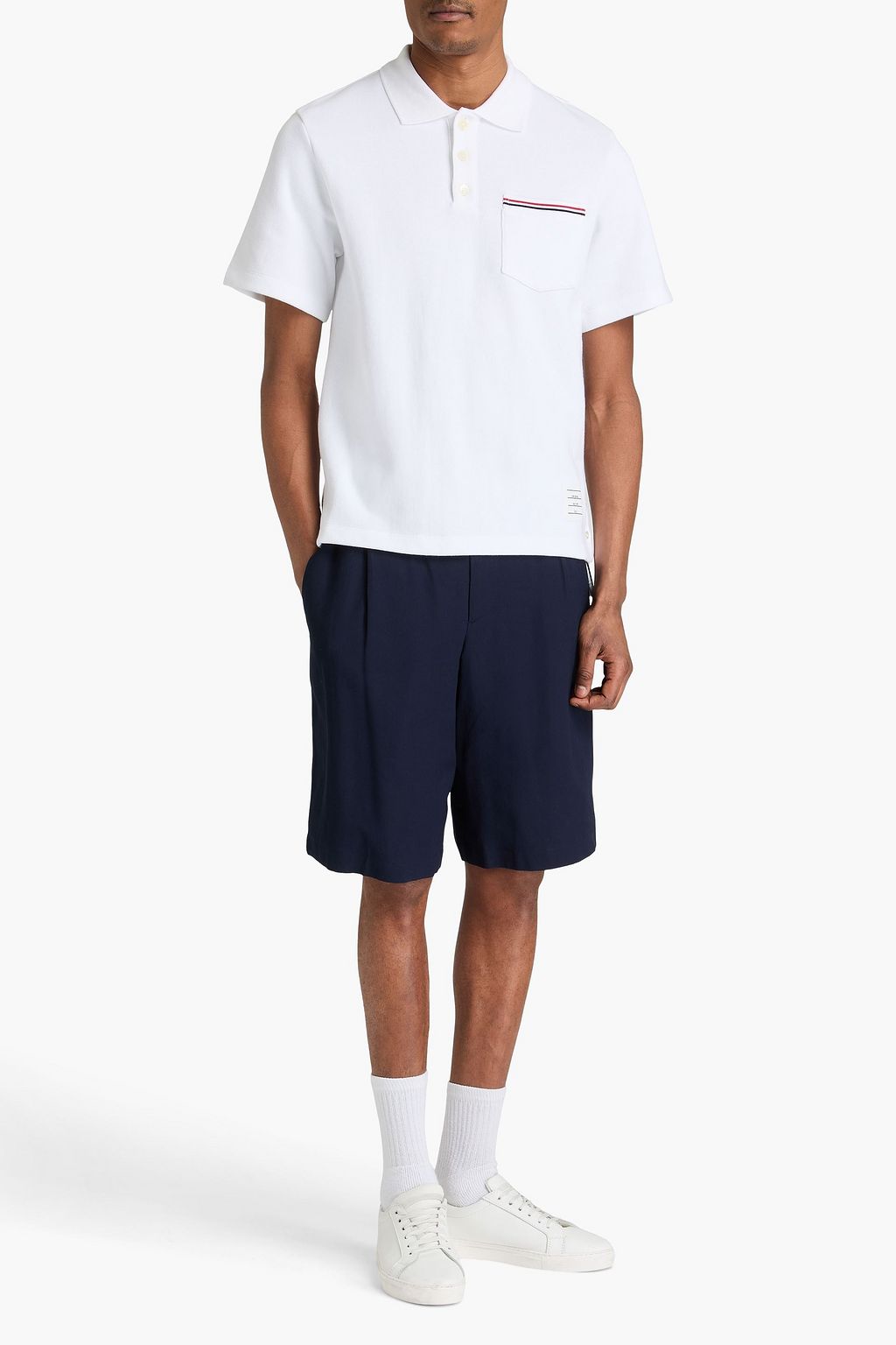THOM BROWNE Cotton-jersey polo shirt