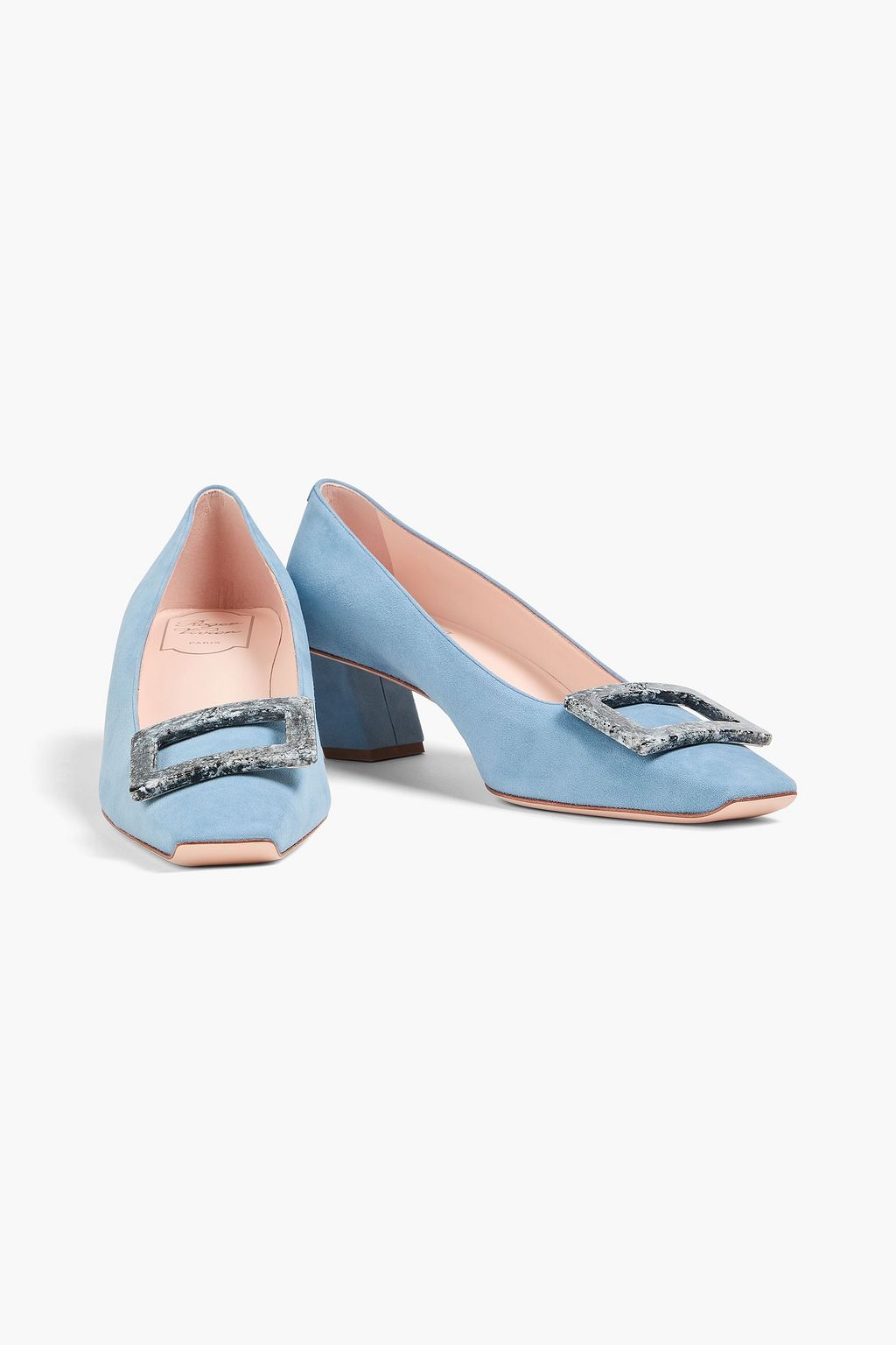 ROGER VIVIER حذاء بامب من الجلد السويدي بتصميم مزركش