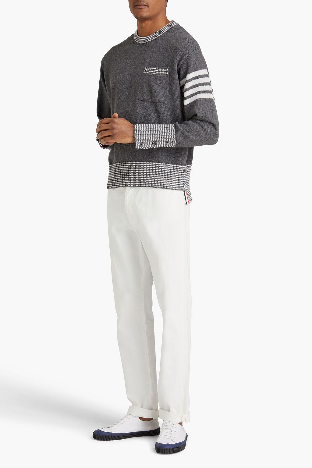 THOM BROWNE 인타르시아 코튼 스웨터