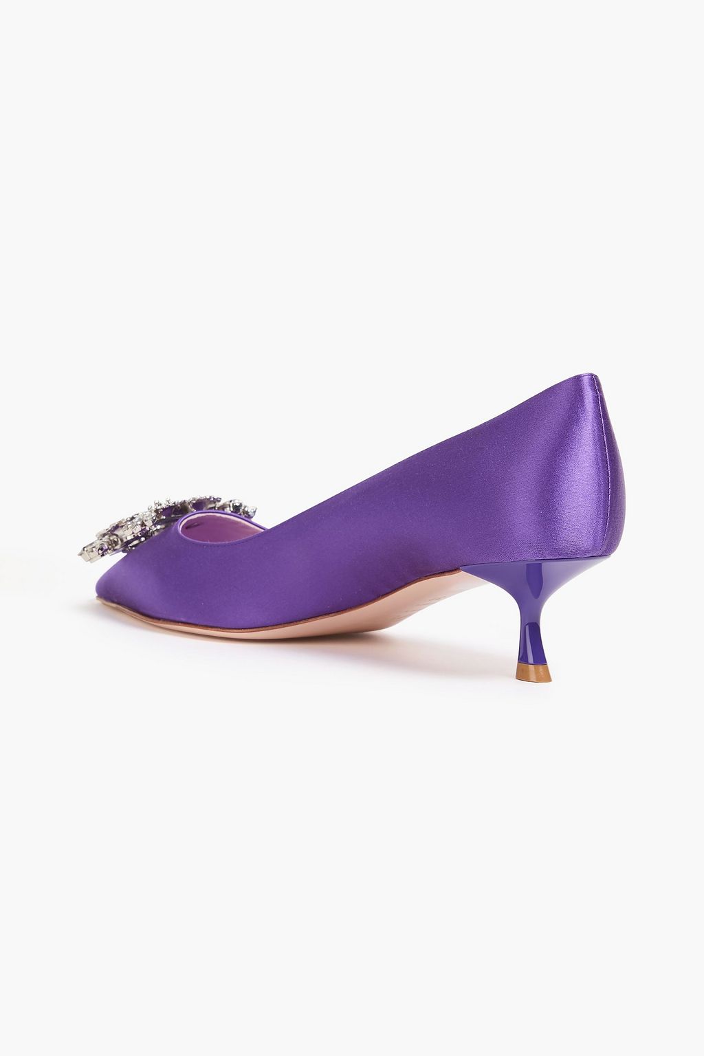ROGER VIVIER حذاء بكعب عالٍ من الساتان مزينة بالكريستال