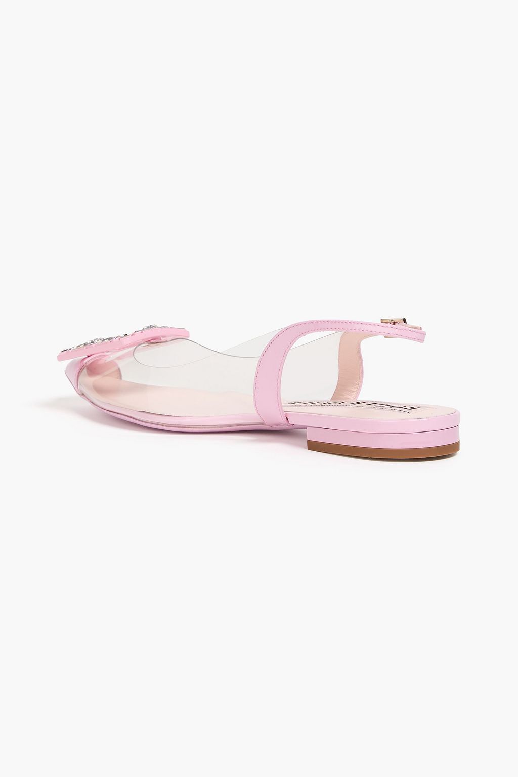 ROGER VIVIER TPU スリングバック ポインテッドトゥ フラットシューズ クリスタル付き