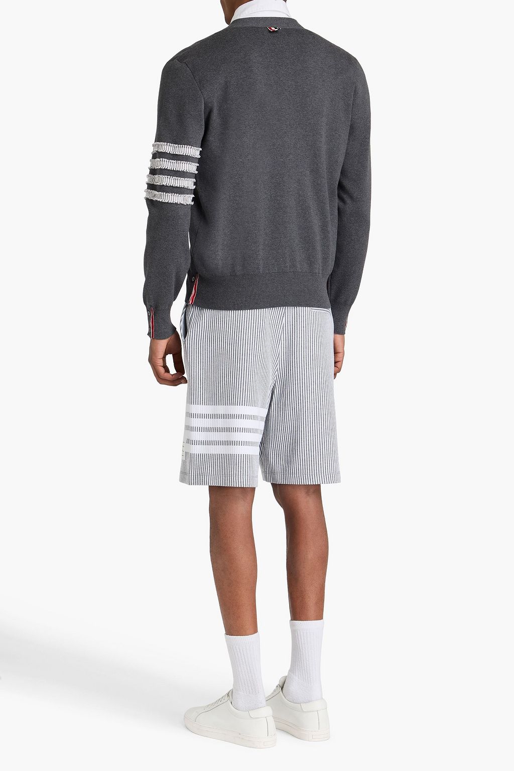 THOM BROWNE 스트라이프 코튼 카디건
