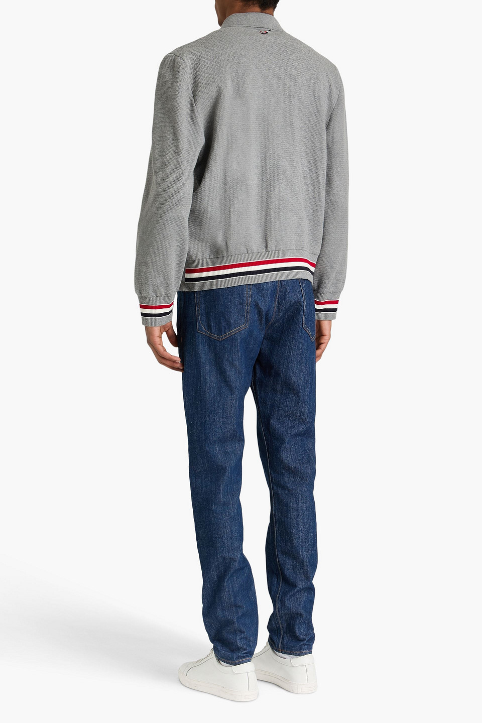 Thom Browne Jacquard-knit Cotton Jacket In Gray
