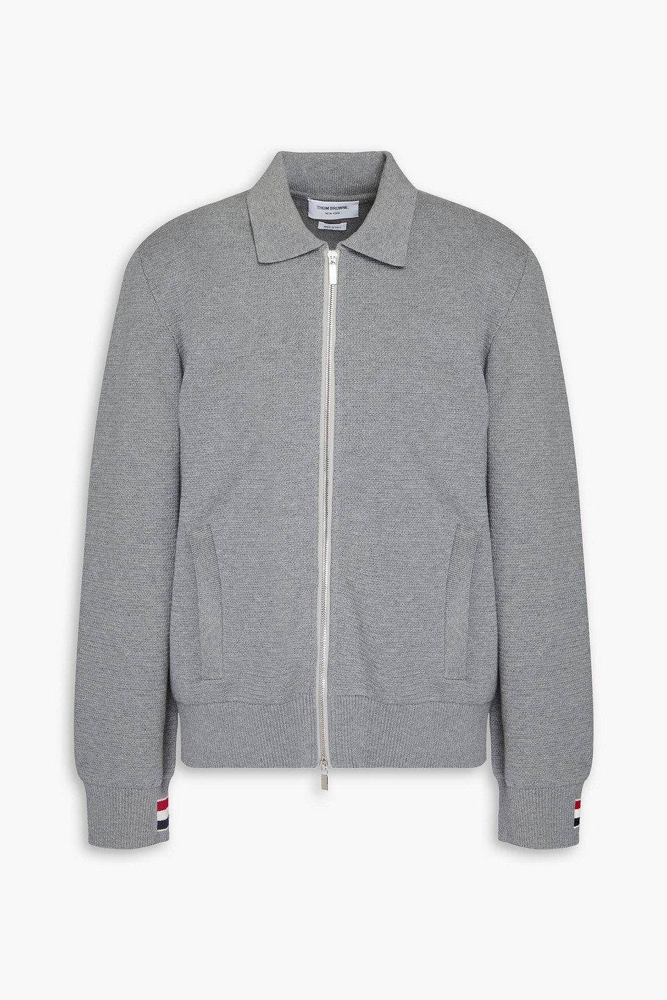 Thom Browne Jacquard-knit Cotton Jacket In Gray