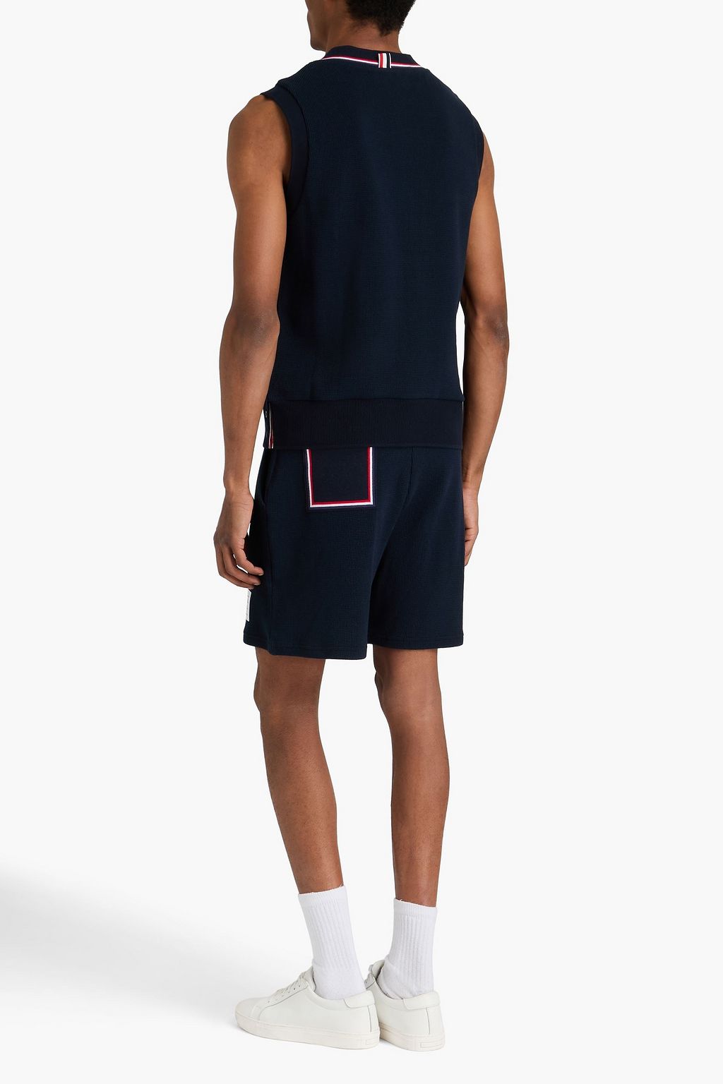 THOM BROWNE Ribbed cotton vest