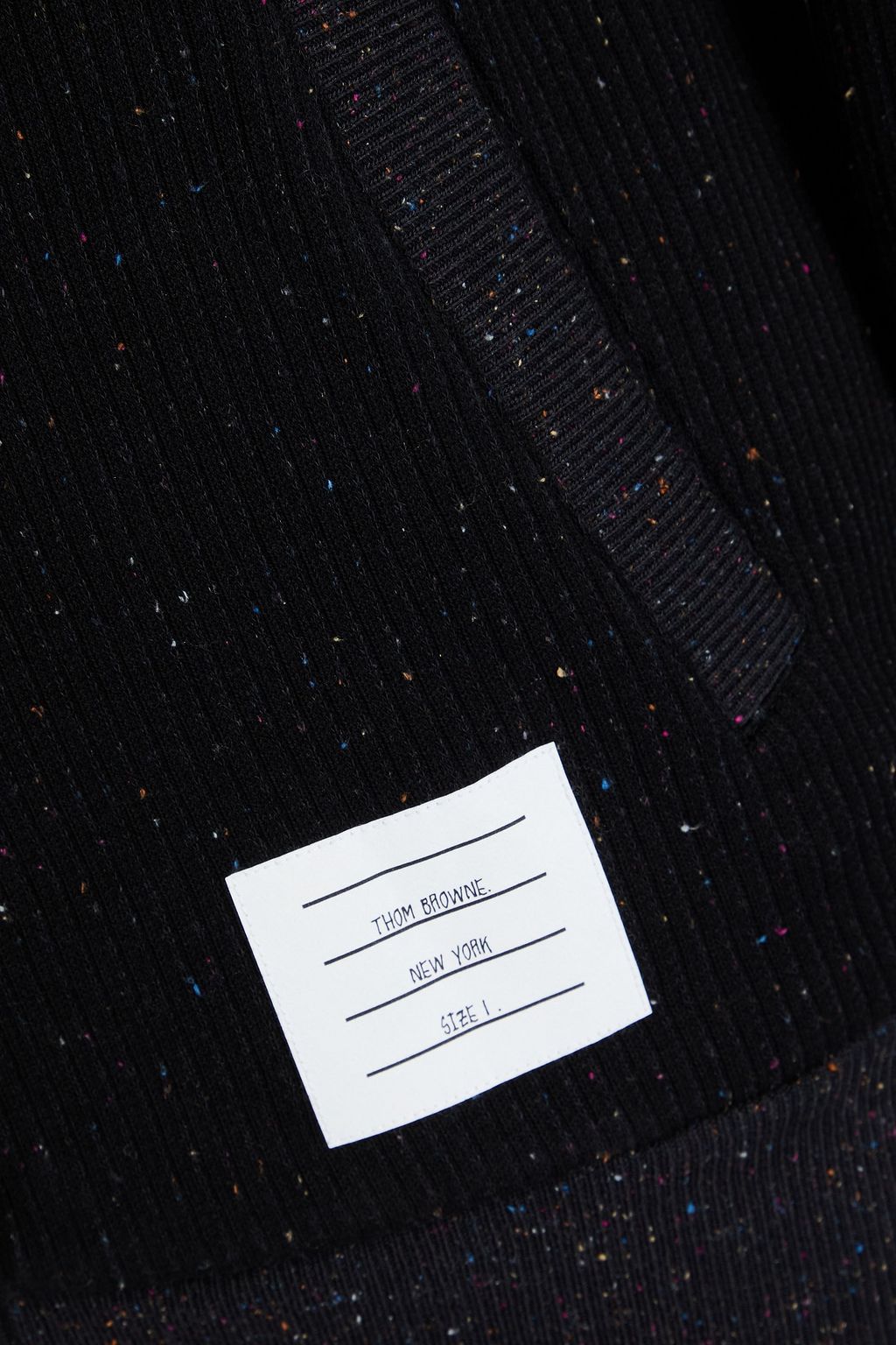 THOM BROWNE 스트라이프 도니골 코튼 실크 혼방 프렌치 테리 집업 후디