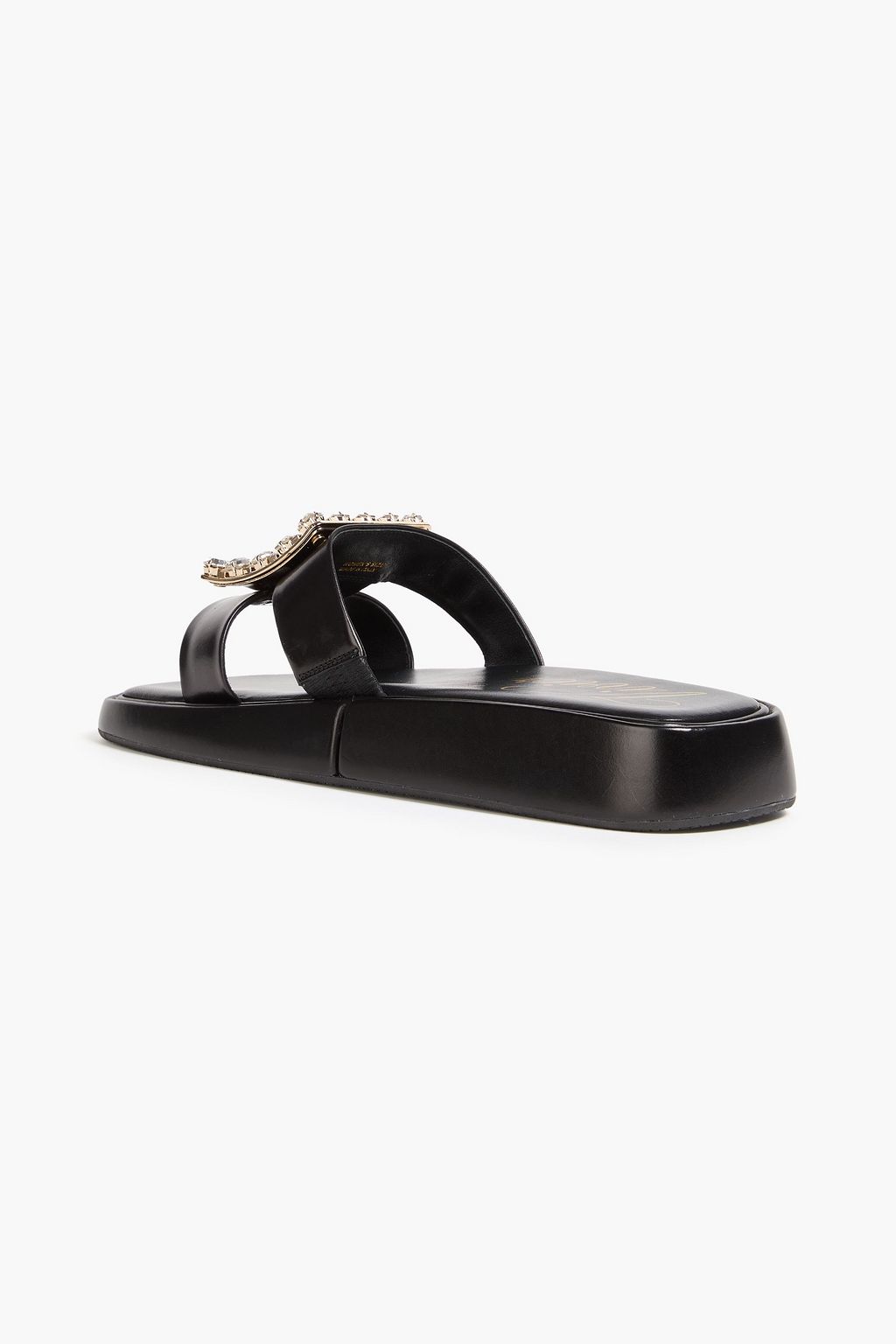ROGER VIVIER صندل بنعل سميكة من الجلد ومزين بإبزيم
