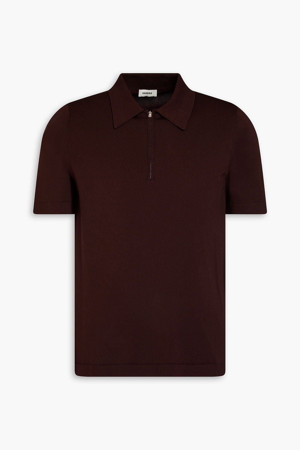 Sandro Poloshirt Aus Strick In Schokolade