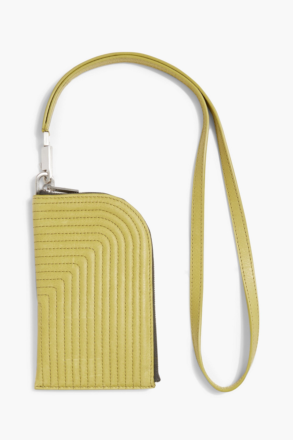 Rick Owens Quilted Leather Wallet In Green