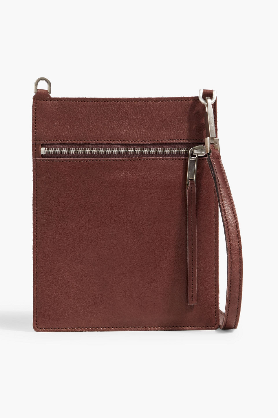 Rick Owens Security Leather Shoulder Bag In Brown
