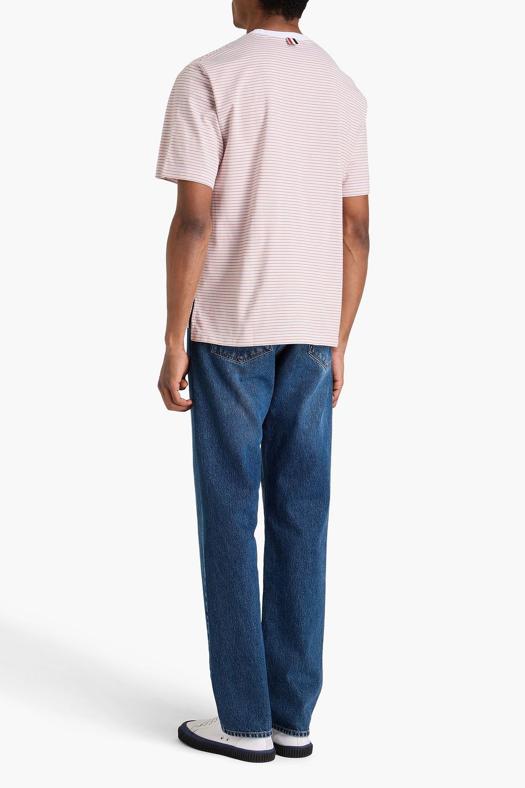 THOM BROWNE Striped cotton-poplin shirt